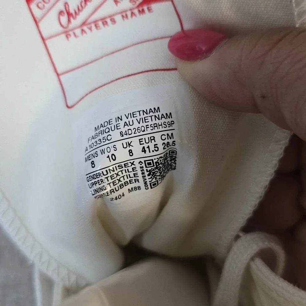 Converse Chuck 70 De Luxe Heel Hi A10335C‎ Vintage White Womens Sz 10 Festival